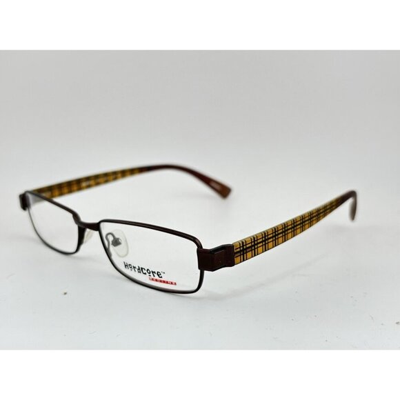 Hardcore Accessories - Hardcore Eyewear 1665 BRN 51-15-135 Yellow Plaid Eyeglass Frames
